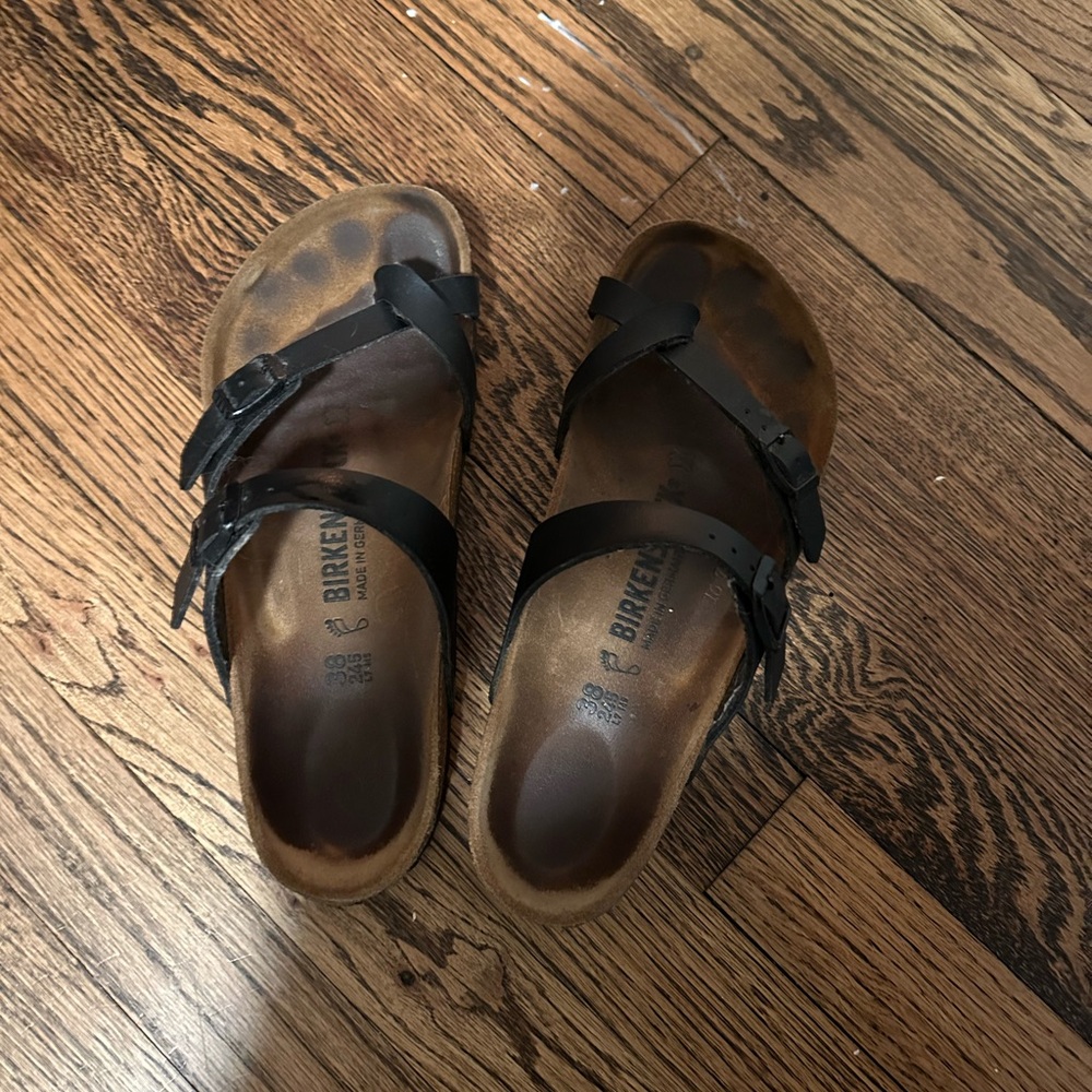 Birkenstock Women's Black and Brown Sandals